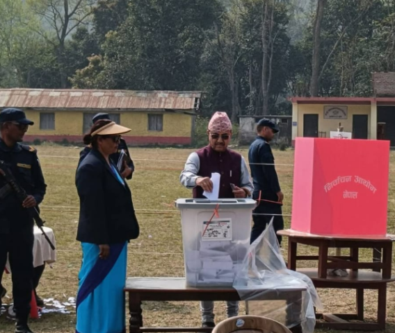 Purna Bahadur Khadka Casts Vote in Surkhet